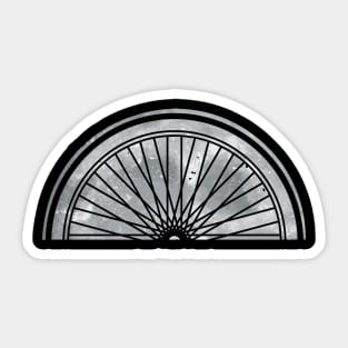 Bicycle Wheel Half Moon Sticker